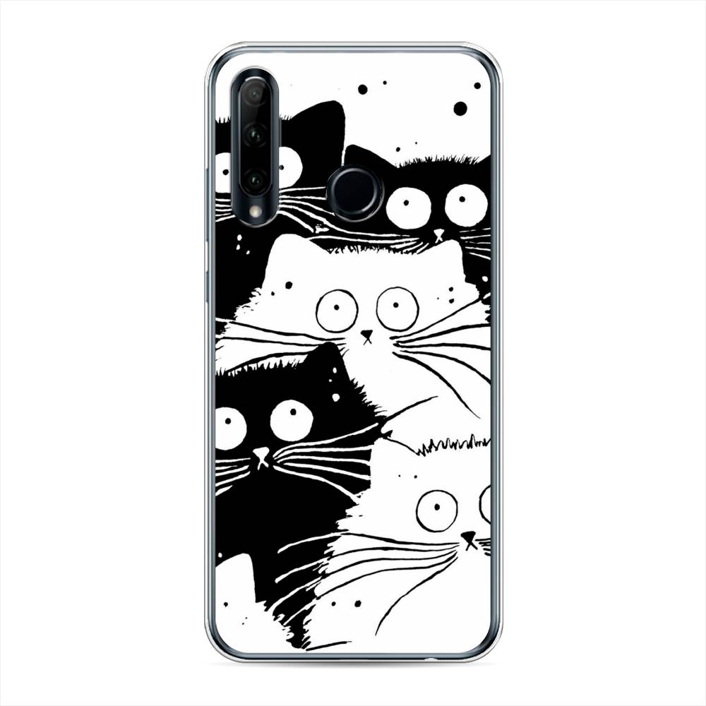 фото Чехол awog "коты черно-белые" для honor 10i