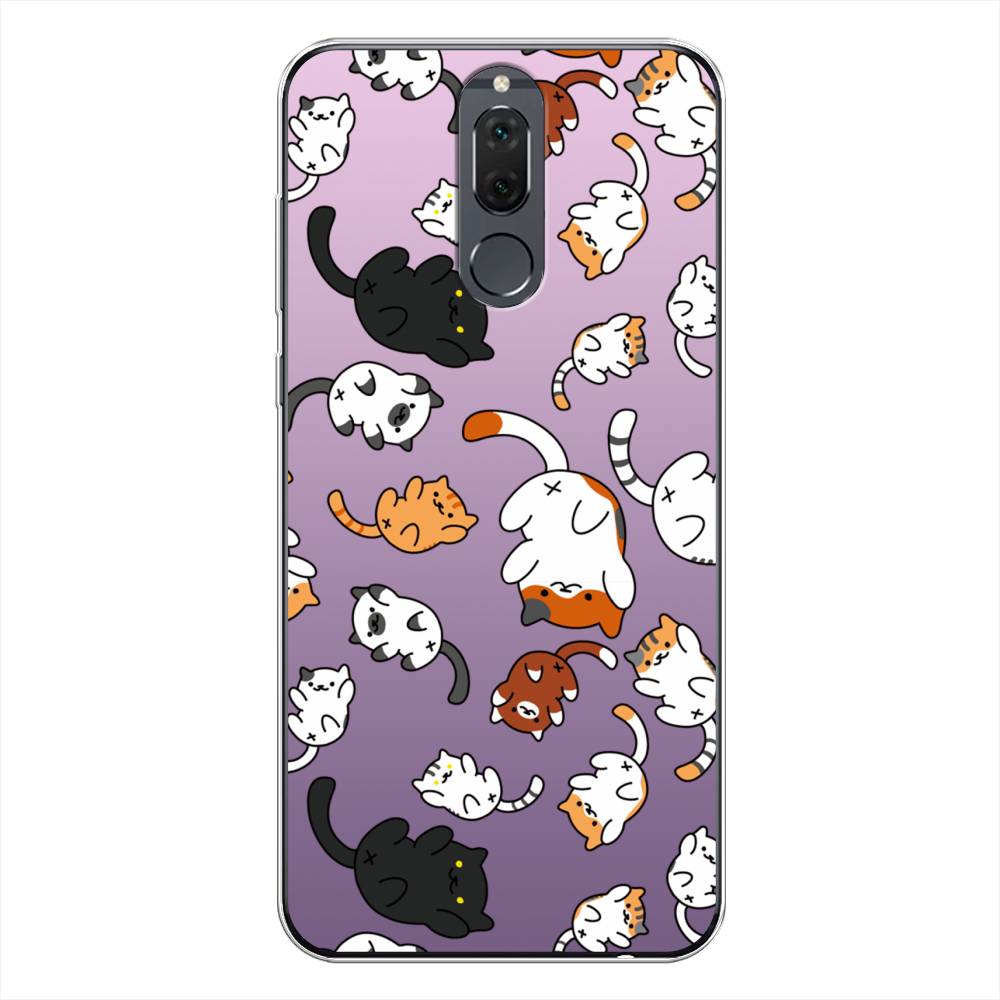 

Чехол Awog на Huawei Nova 2i "Котопад", Фиолетовый;белый, 64150-7