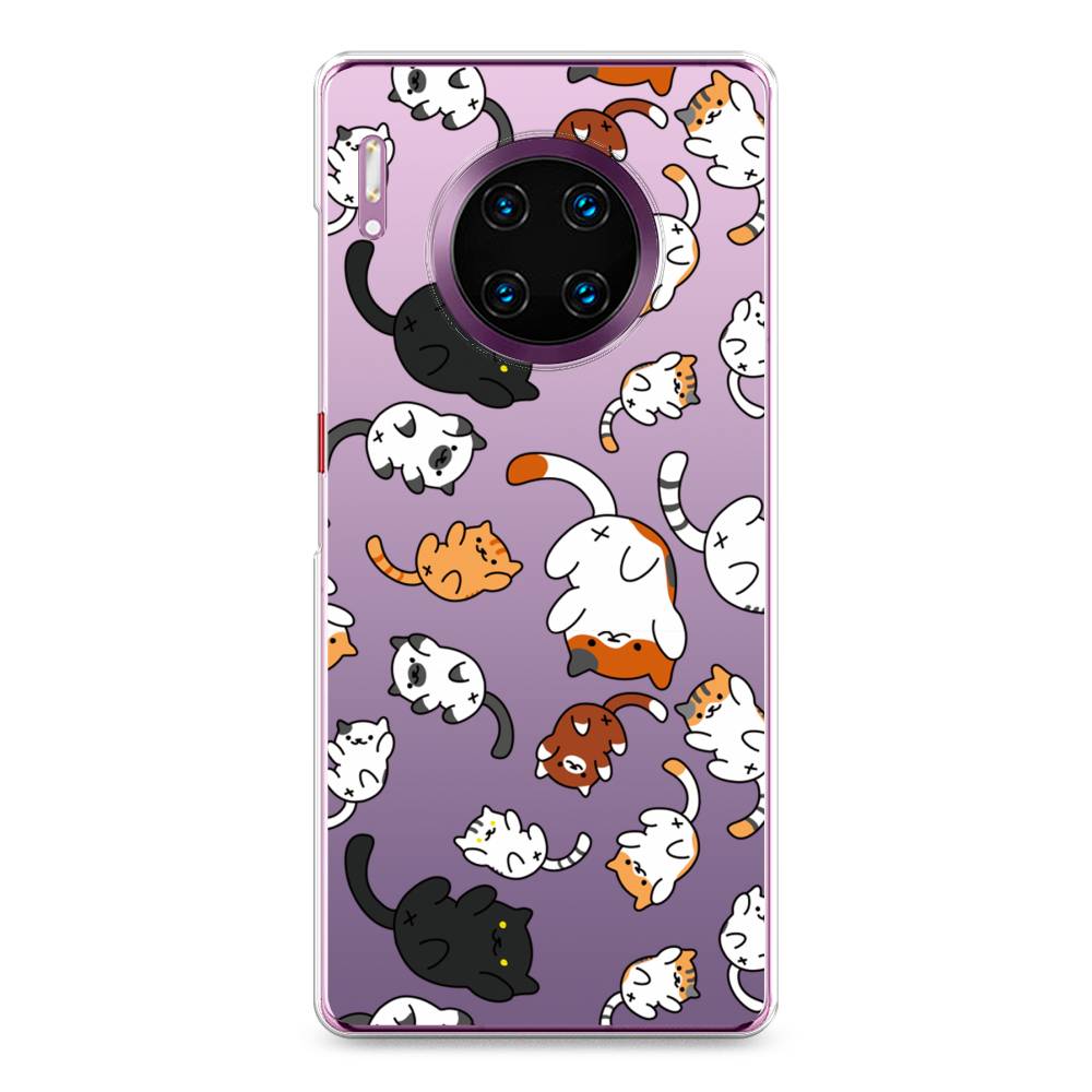 

Чехол Awog на Huawei Mate 30 Pro "Котопад", Фиолетовый;белый, 610450-7