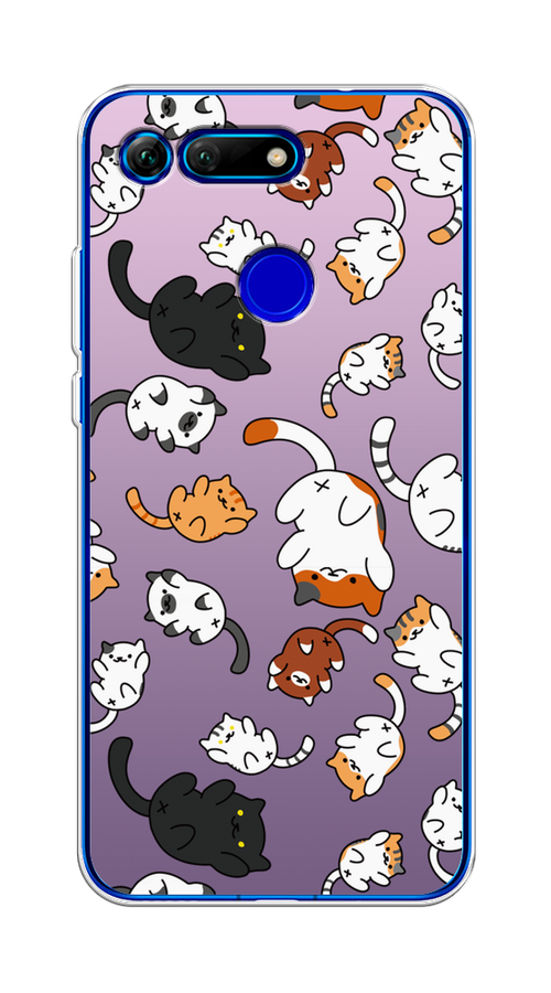 

Чехол Awog на Honor V20 (View 20) "Котопад", Фиолетовый;белый, 67350-7