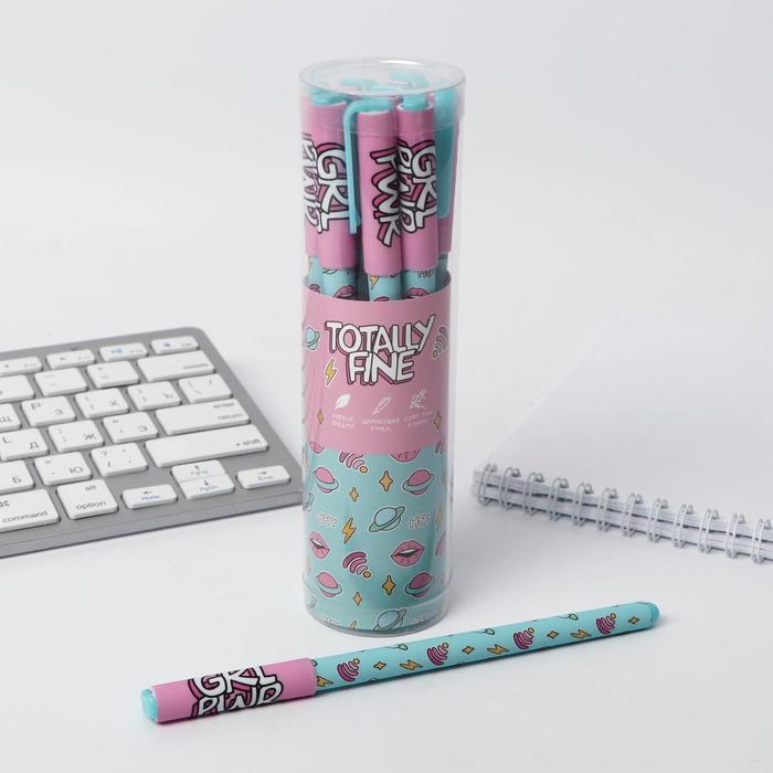 

Ручка с колпачком и нанесением soft-touch Totally fine, синяя паста, 0,7 мм, цена за 1 шт, GRL PWR