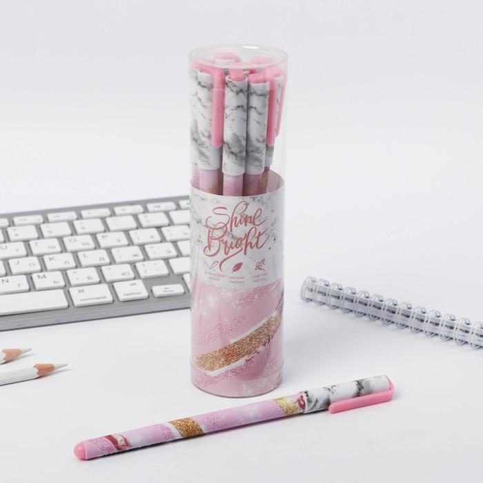 

Ручка с колпачком и нанесением soft-touch Shine Bright, синяя паста, 0,7 мм, цена за 1 шт, Мрамор