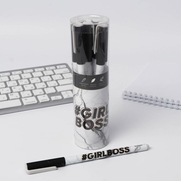 

Ручка с колпачком и нанесением soft-touch Girl boss, синяя паста, 0,7 мм, цена за 1 шт, Мрамор
