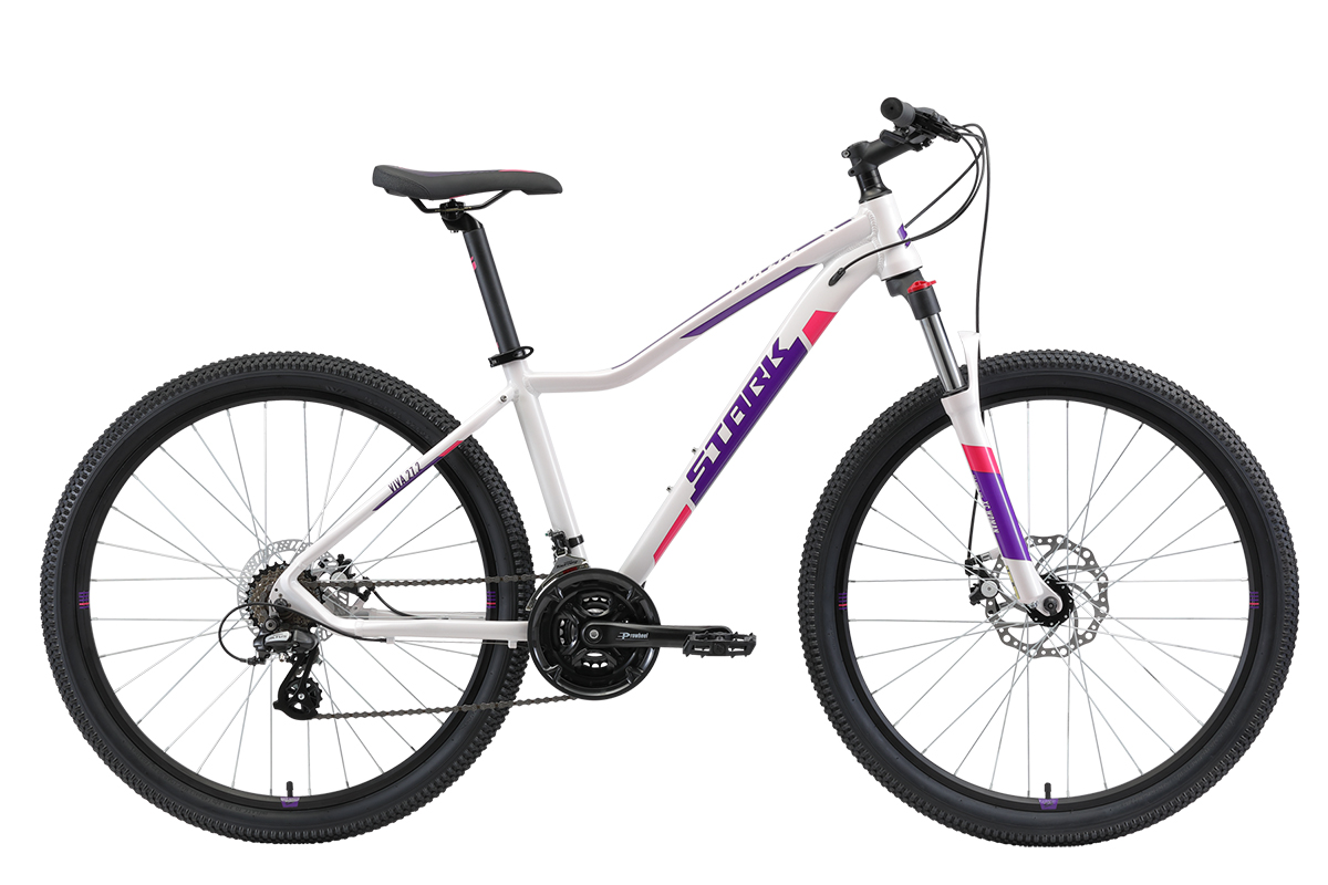 

Велосипед Stark Viva 27.2 D 2021 14.5" белый/фиолетовый, Viva 27.2 D