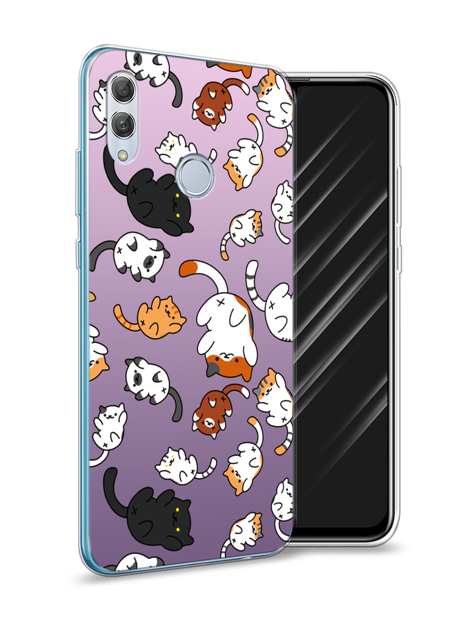 

Чехол Awog на Honor 10 Lite "Котопад", Фиолетовый;белый, 67550-7