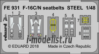 

FE931 Eduard 1/48 Фототравление для модели F-16C/ N seatbelts STEEL