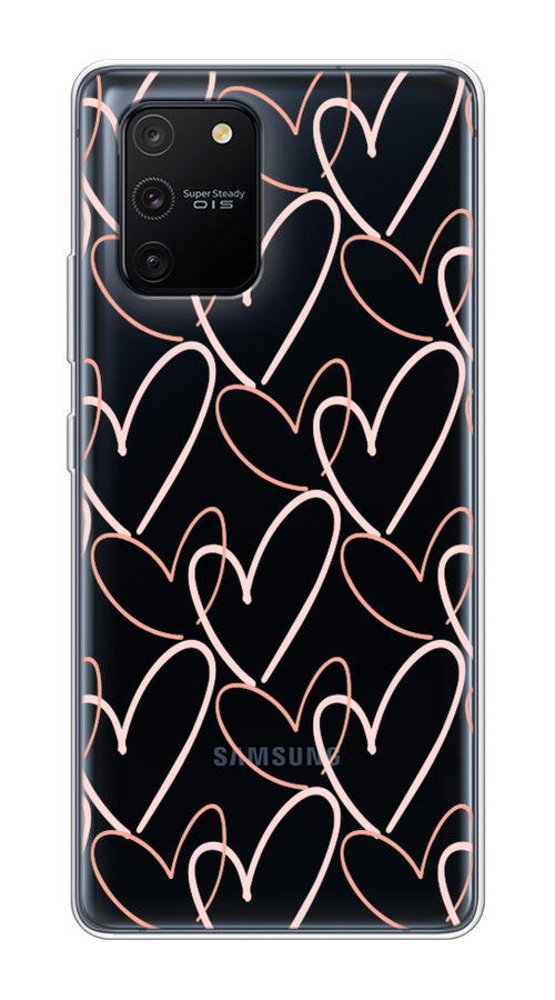 

Чехол на Samsung Galaxy S10 Lite "Узор из сердечек", Розовый;бежевый, 210050-6