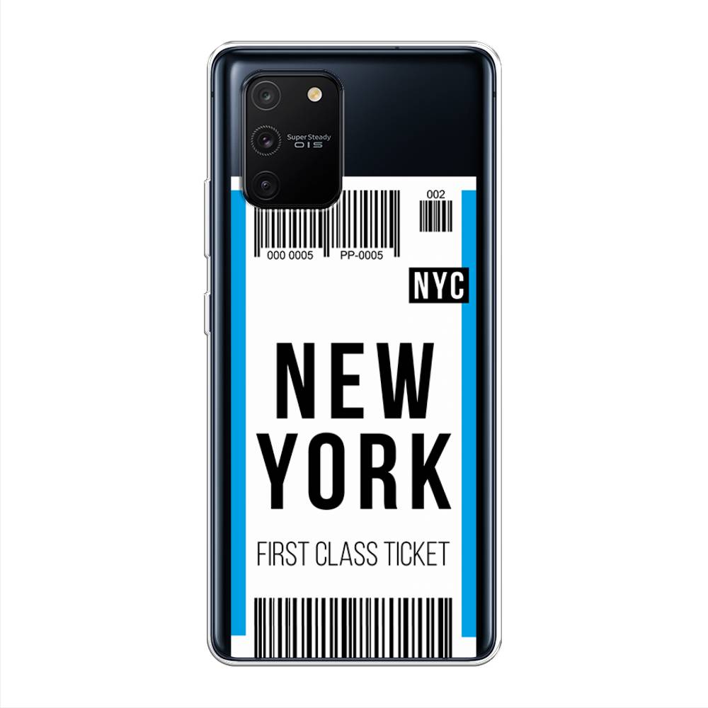 

Чехол на Samsung Galaxy S10 Lite "Билет в Нью-Йорк", Белый;голубой, 210050-6
