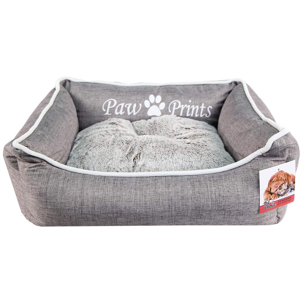 

Лежанка для кошки, собаки Pet Choice искусственный мех, текстиль 50x62x17см серый, 9314-2020C