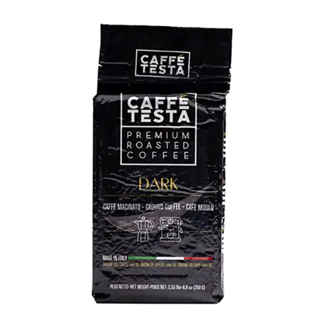 Кофе CAFFE TESTA натуральный жареный молотый BLACK DARK, 250 г