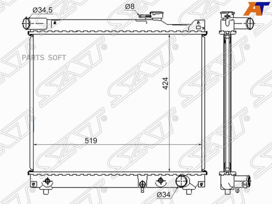 

Радиатор Suzuki Escudo/Grand Vitara 2.0 Td 94-05 Sat арт. SK0001-D