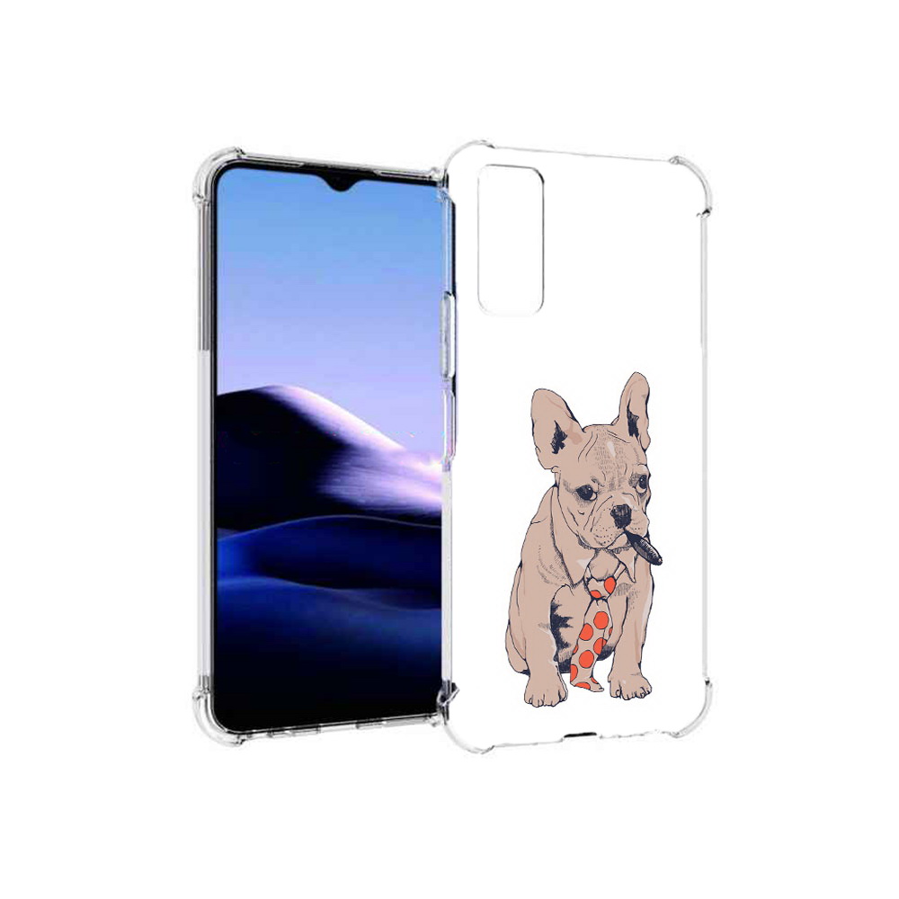 

Чехол MyPads Tocco для Vivo Y20 бульдог с сигарой (PT154038.379.250), Прозрачный, Tocco