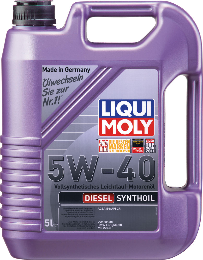

Моторное масло LIQUI MOLY синтетическое Diesel Synthoil 5W40 CF C2 5л