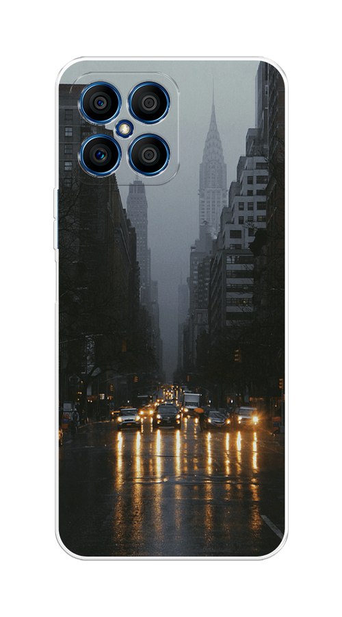 

Чехол на Honor X8 "Дождливый Нью Йорк", Черный;серый, 6107650-1
