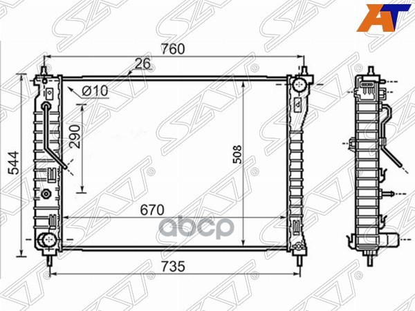 

Радиатор Chevrolet Captiva/Opel Antara/Daewoo Winstorm 2.4/3.2 07- Sat арт. SG-CH0004