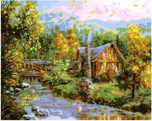 

Картина по номерам Paintboy Original GX 38903 Домик у речки 40x50см, Домик у речки