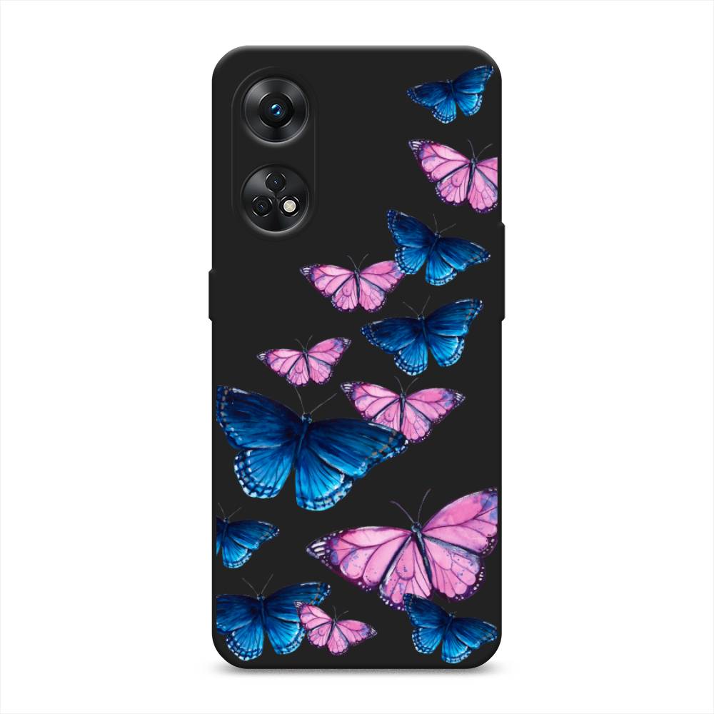 

Чехол Awog на Oppo Reno 8T 4G "Полет бабочек", Синий;черный;розовый, 2513252-1