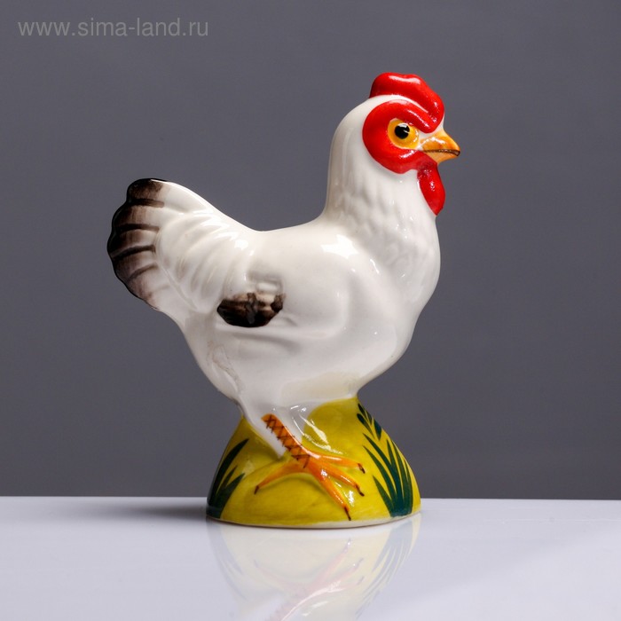 фото Статуэтка фарфоровая «курица белая», авторская роспись, 10,5 см весёлый фарфор