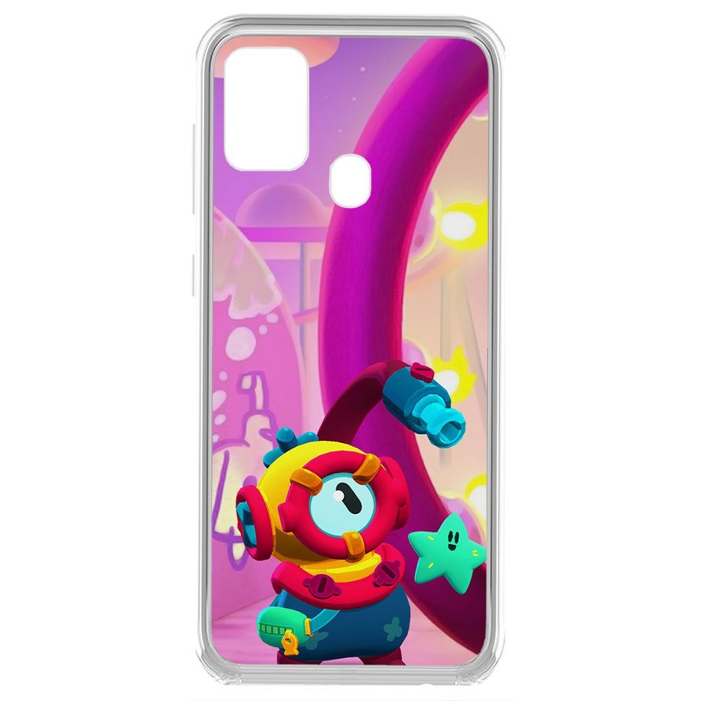 

Чехол-накладка Brawl Stars-Отис для Samsung Galaxy A21s (A217), Прозрачный