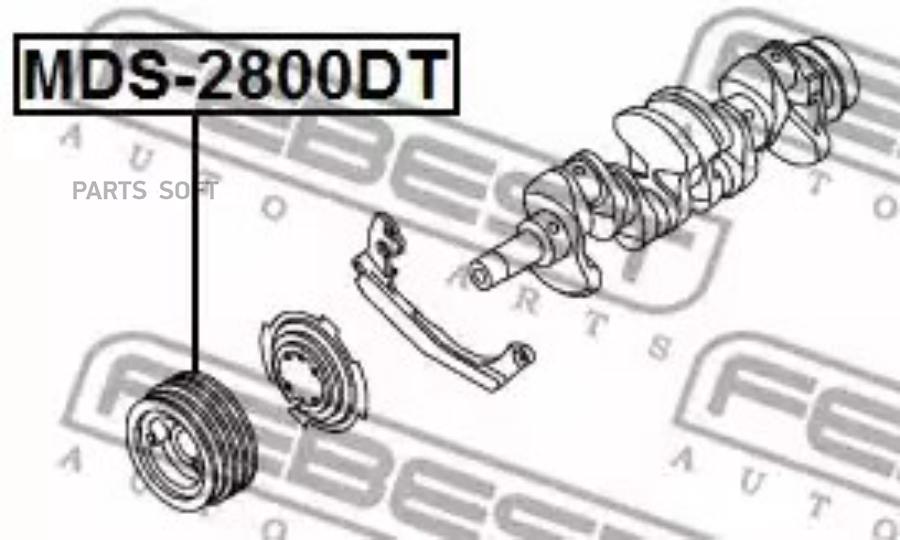 FEBEST Шкив коленвала 4m40 FEBEST MDS-2800DT