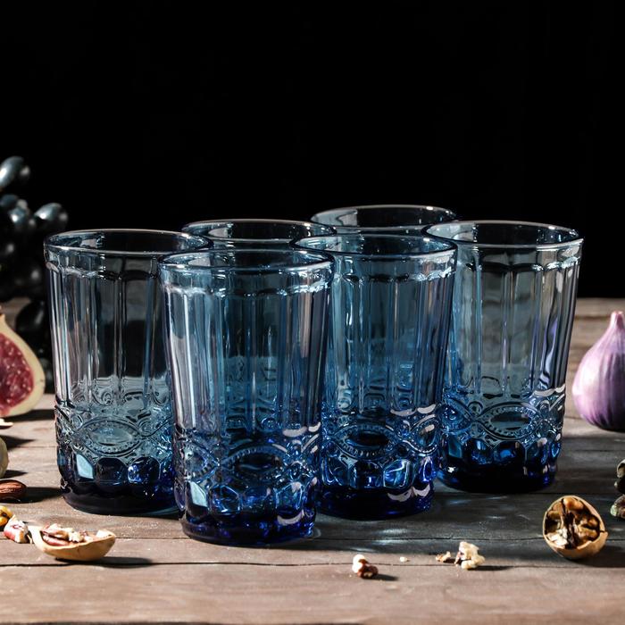 фото Набор стаканов magistro «ла-манш», 350 мл, 6 шт, цвет синий