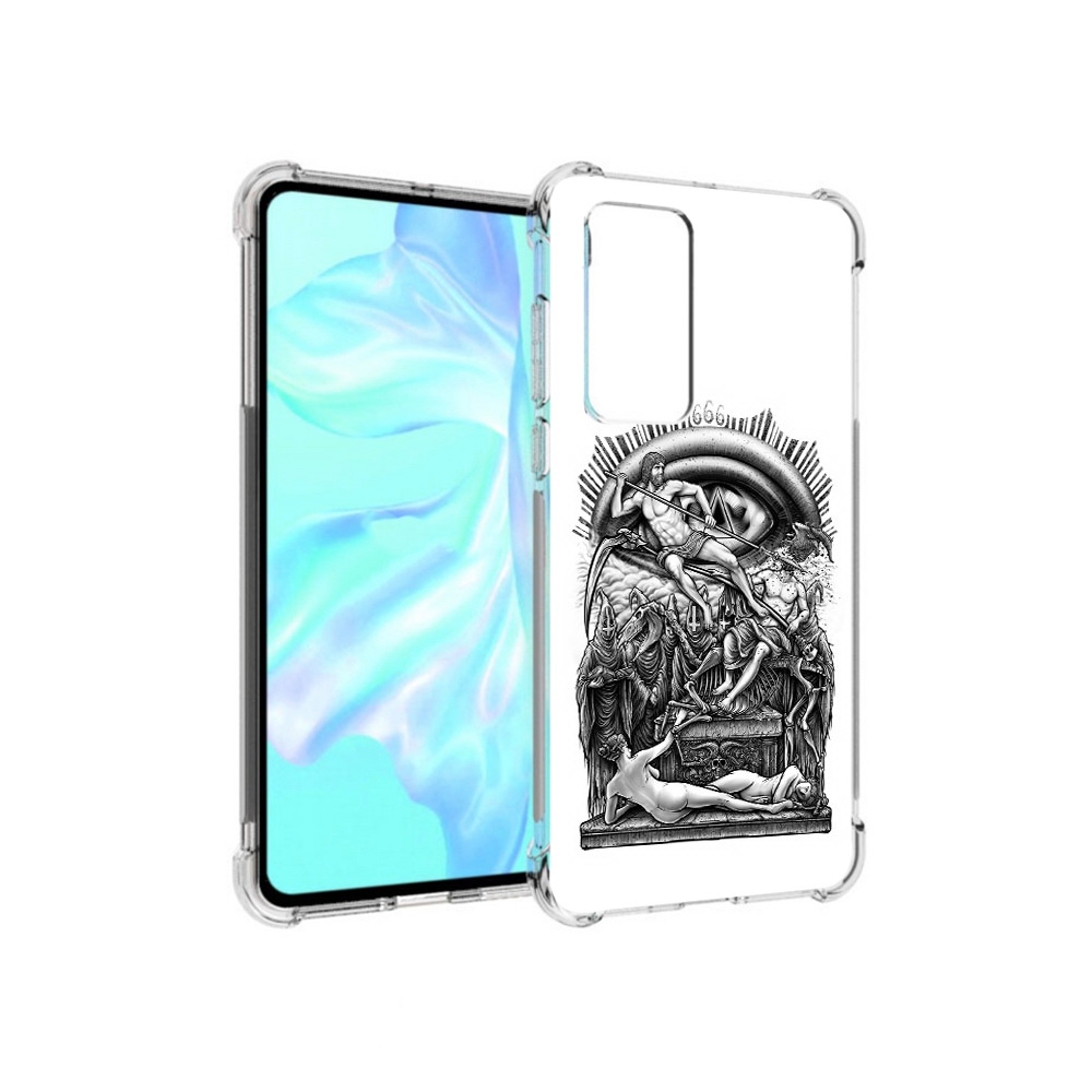

Чехол MyPads Tocco для Huawei P40 оракул черно белый, Прозрачный, Tocco