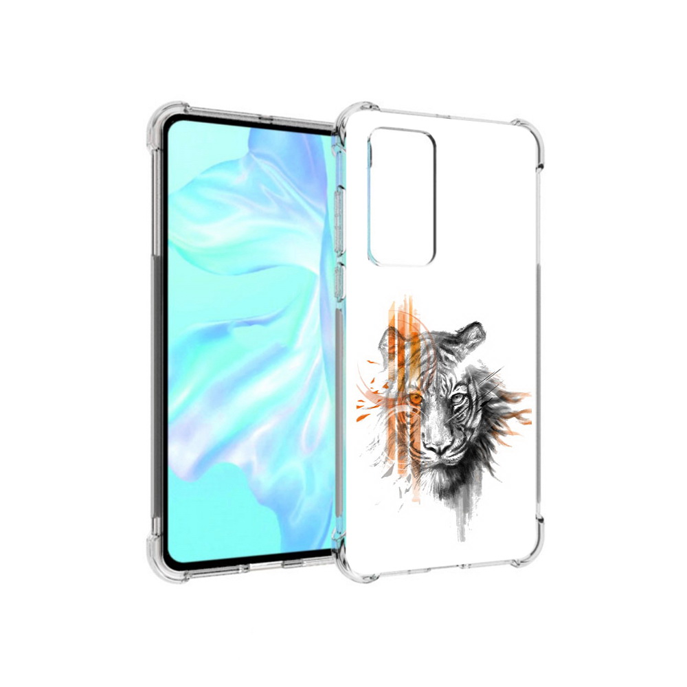 

Чехол MyPads Tocco для Huawei P40 огненный тигр, Прозрачный, Tocco