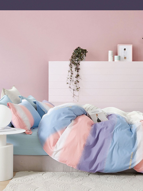 

Простынь сатин Milky Garden Rainbow компаньон 240x215 см, Голубой