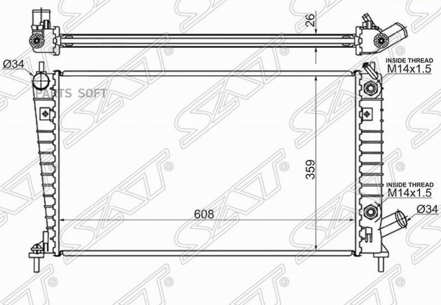 

Радиатор Saab 9-5 2.0t/2.3t 97-10 Sat арт. SA0001