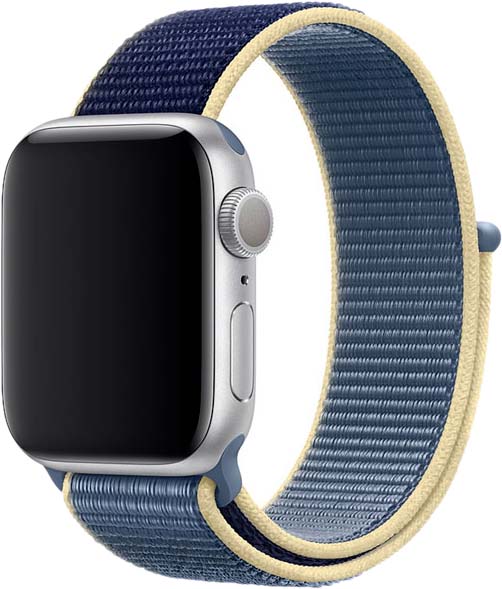 

Ремешок нейлоновый для Apple Watch 38/40мм (48), синяя аляска, на липучке