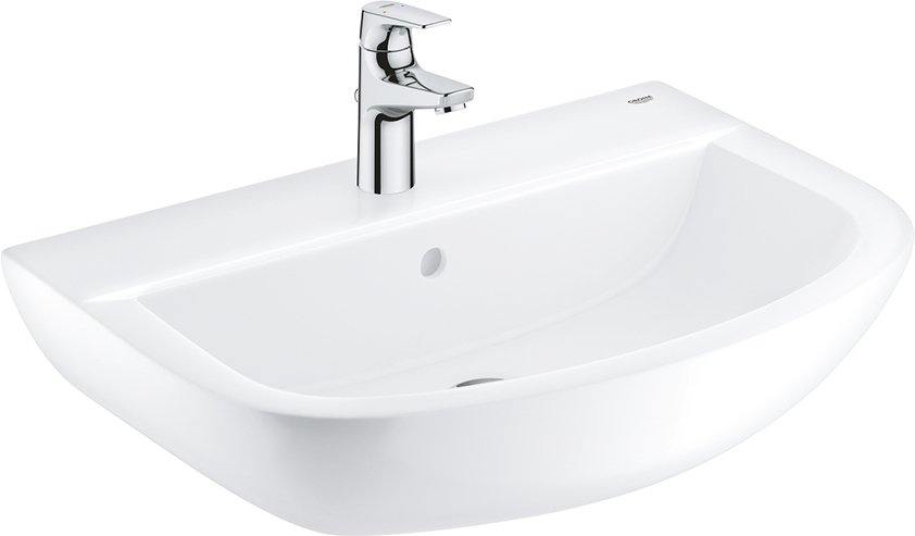 фото Раковина 55см grohe euro ceramic со смесителем 39643000 альпин-белый