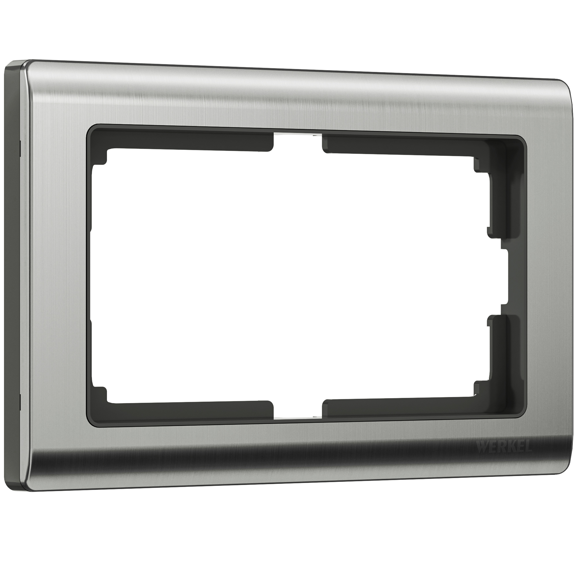 Рамка для двойной розетки Werkel W0081602 Metallic глянцевый никель металл лицевая панель для аудио розетки двойной schneider electric merten system d mtn297819