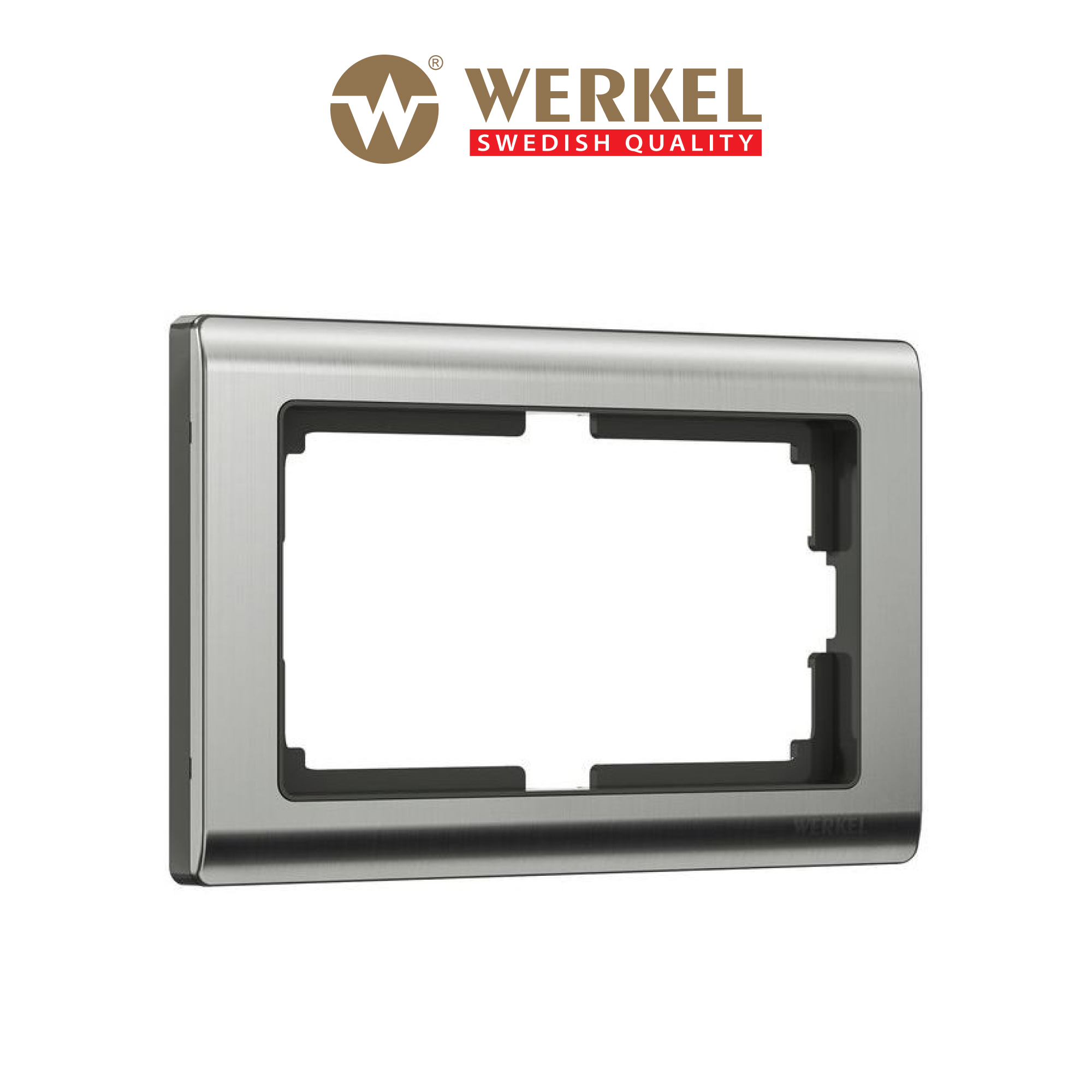 

Рамка для двойной розетки Werkel W0081602 Metallic глянцевый никель металл, Серебристый, для двойной розетки