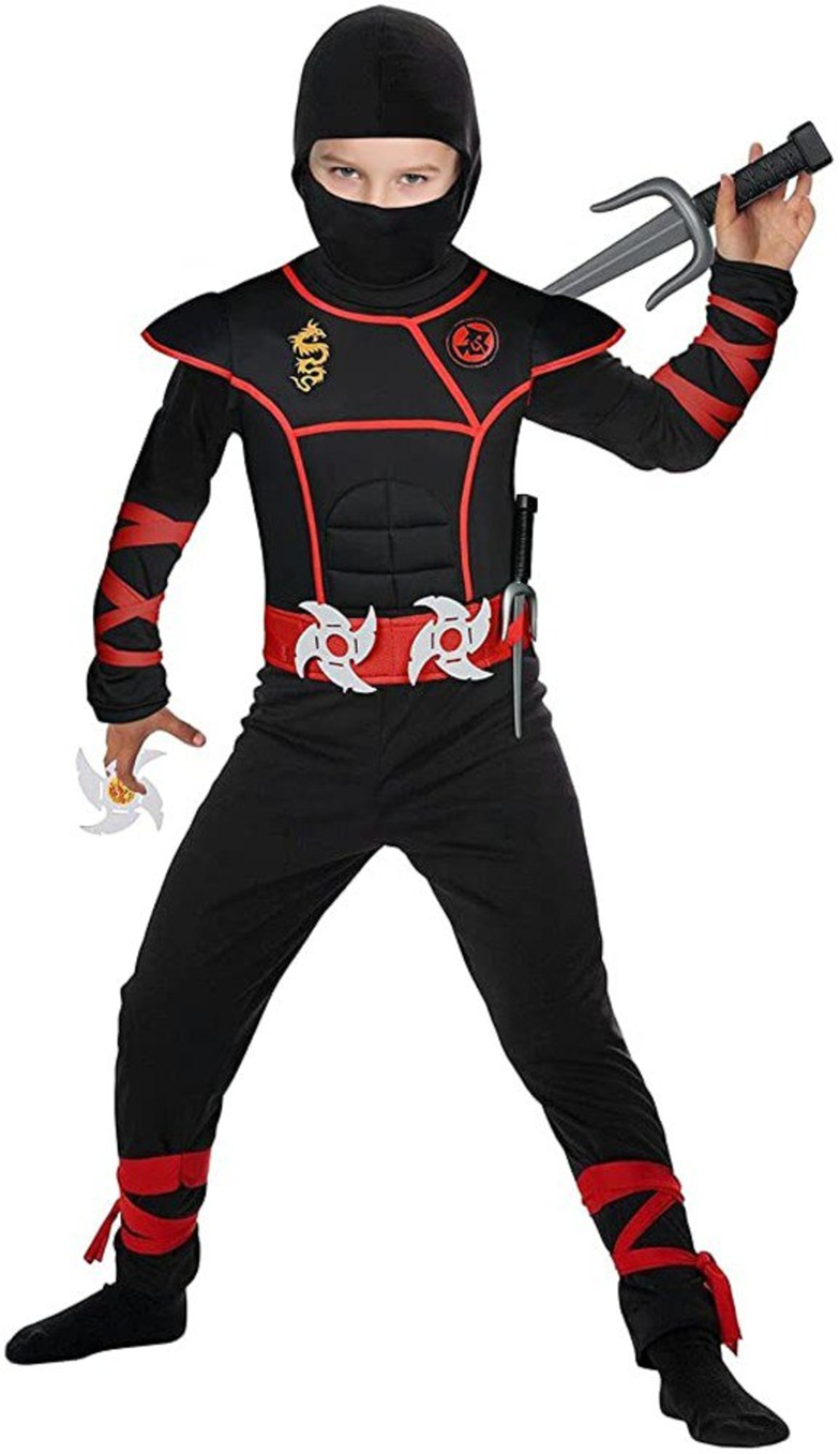 Карнавальные костюм детский ROYAL FELLE Ниндзя, черный, размер 120