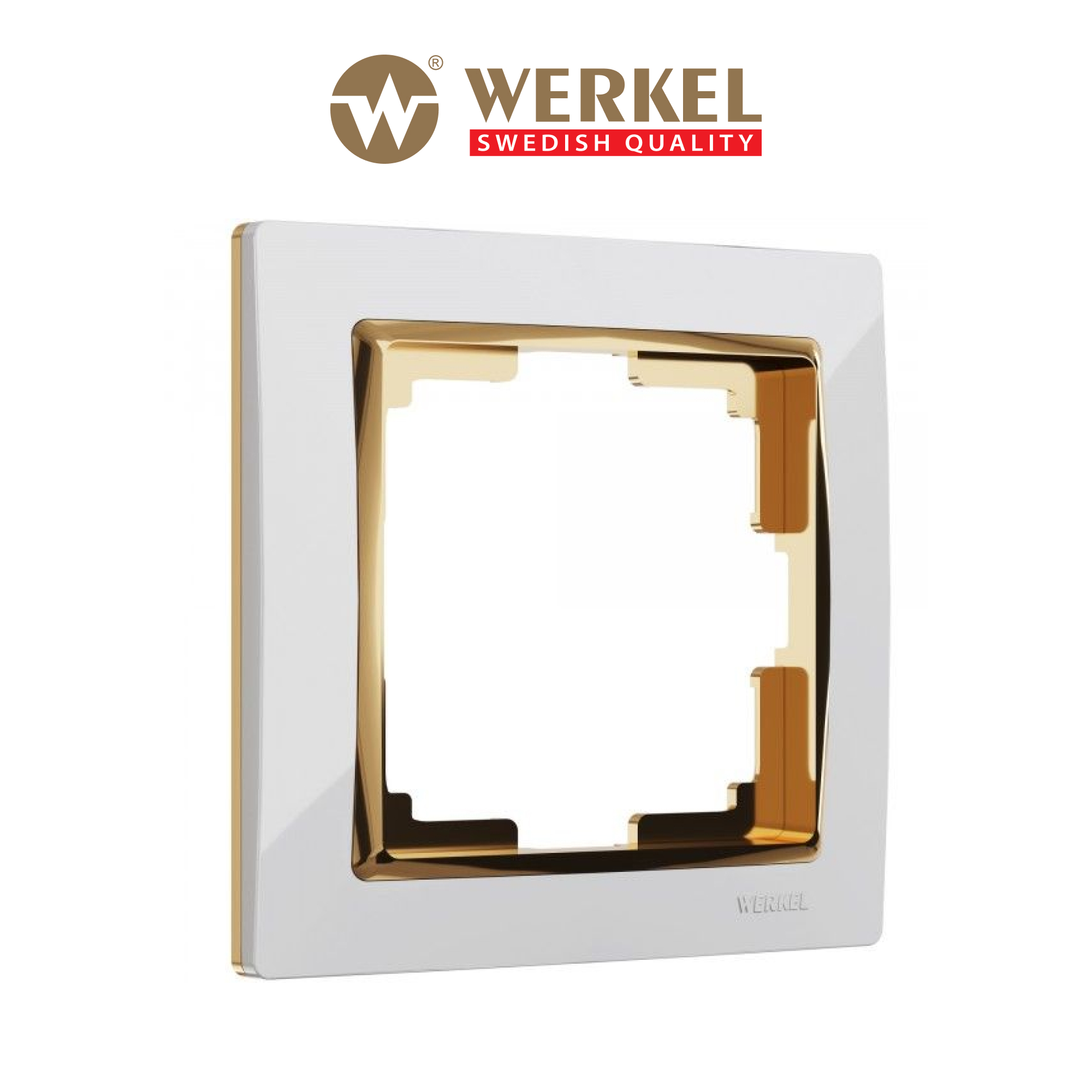 

Рамка для розетки / выключателя на 1 пост Werkel W0011933 Snabb белый/золото пластик