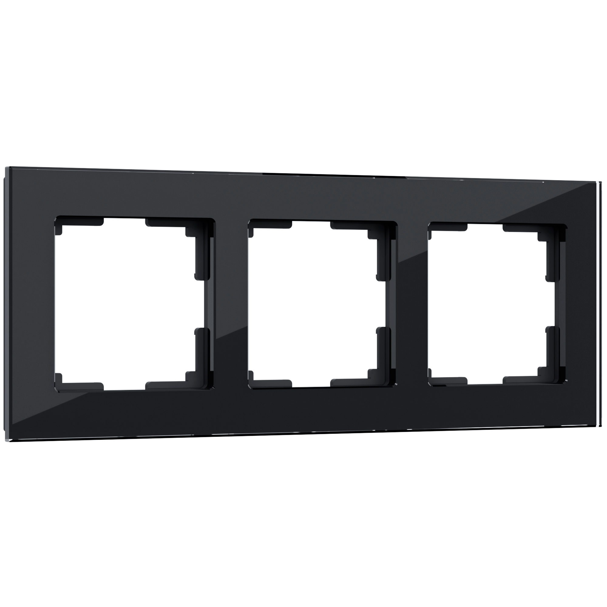Рамка для розетки / выключателяна 3 поста Werkel  W0031108 Favorit черный стекло рамка на 1 пост werkel favorit w0011111 4690389159497
