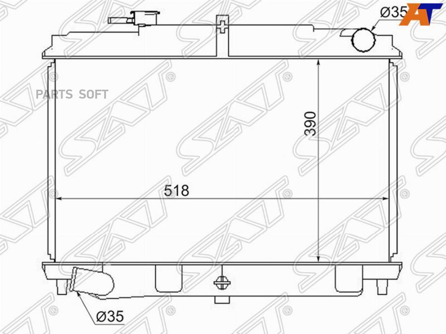 

Радиатор Nissan Atlas Td25/Td27 2.3/2.5/2.7 92-97 Diesel Mt Sat арт. NS000F23