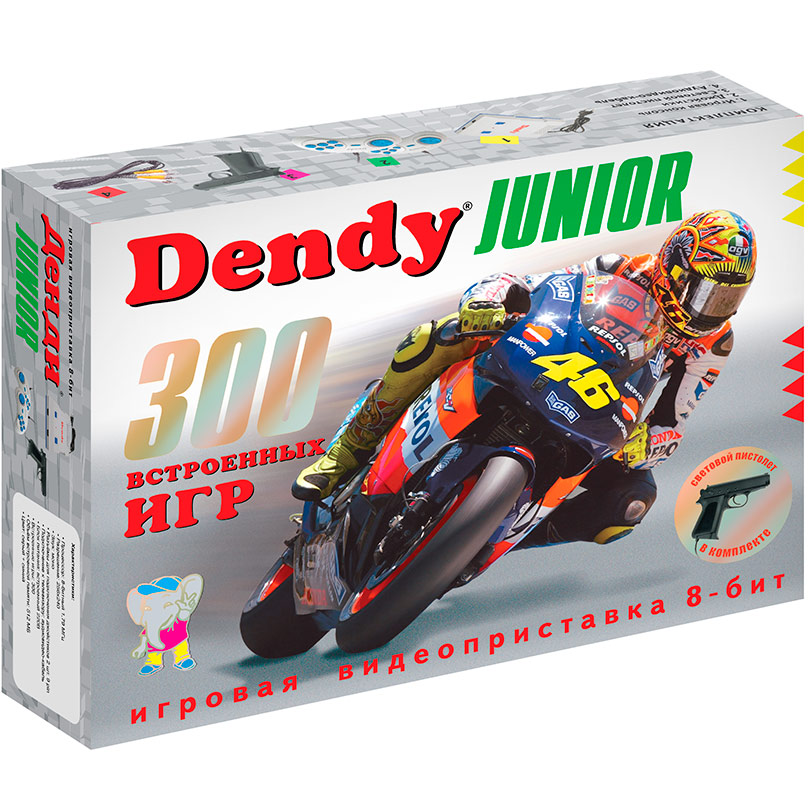 фото Игровая приставка dendy junior 300 игр + световой пистолет dj-300g