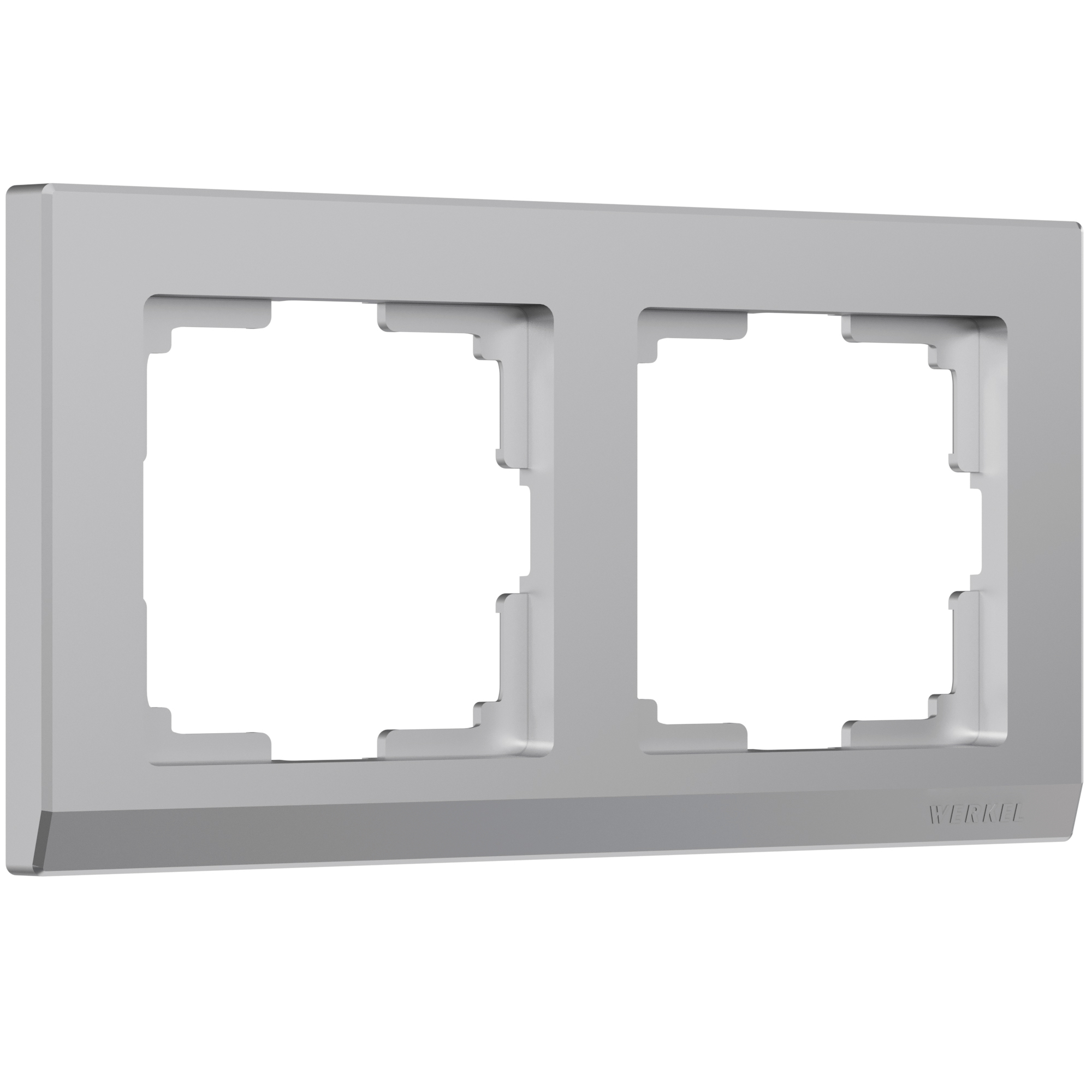 Рамка для розетки / выключателя на 2 поста Werkel W0021806 Stark серебряный пластик рамка на 4 поста серебряный werkel wl12 frame 04 w0042106