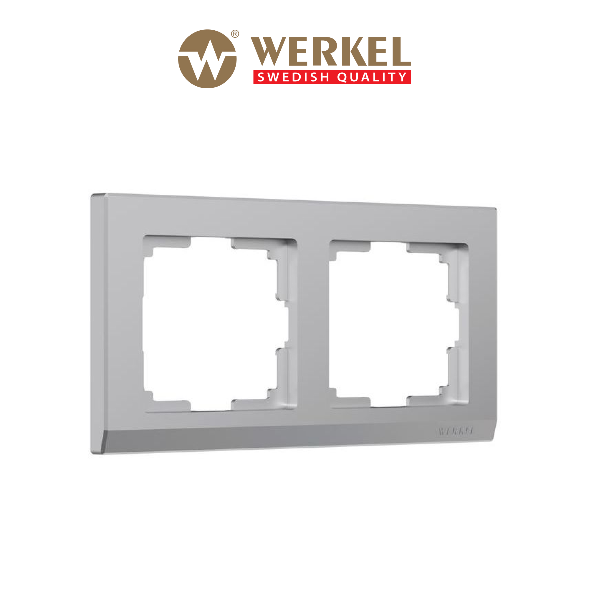 

Рамка для розетки / выключателя на 2 поста Werkel W0021806 Stark серебряный пластик, Серебристый, Stark