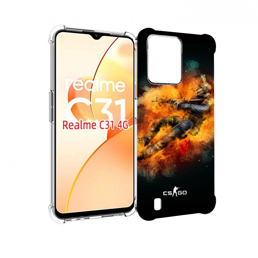 

Чехол MyPads CS-go-Контр-террорист мужской для OPPO Realme C31, Прозрачный, Tocco