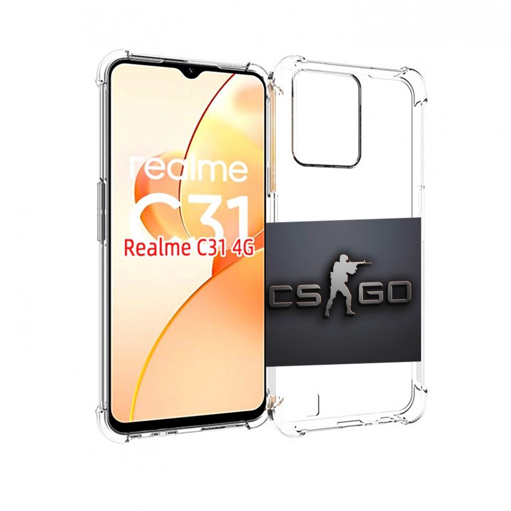 

Чехол MyPads CS go логотип мужской для OPPO Realme C31, Прозрачный, Tocco