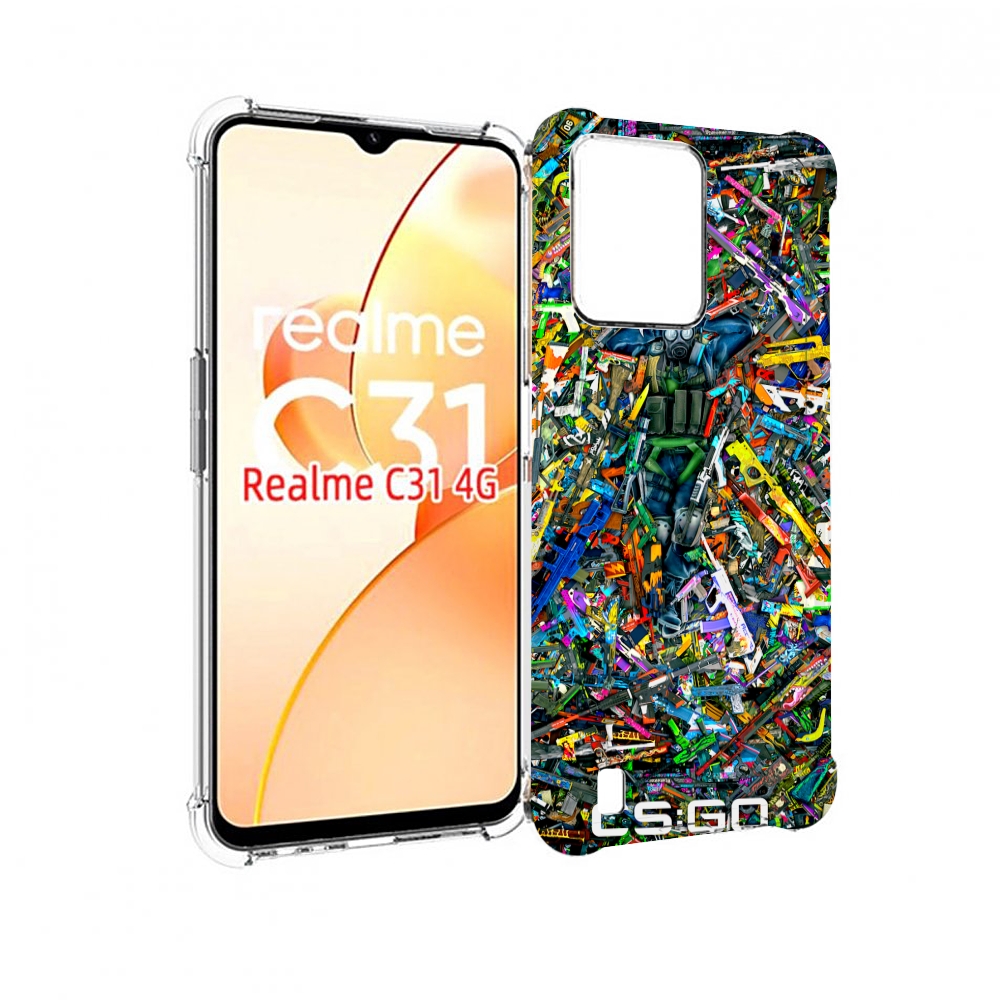 

Чехол MyPads CS GO guns skins мужской для OPPO Realme C31, Прозрачный, Tocco