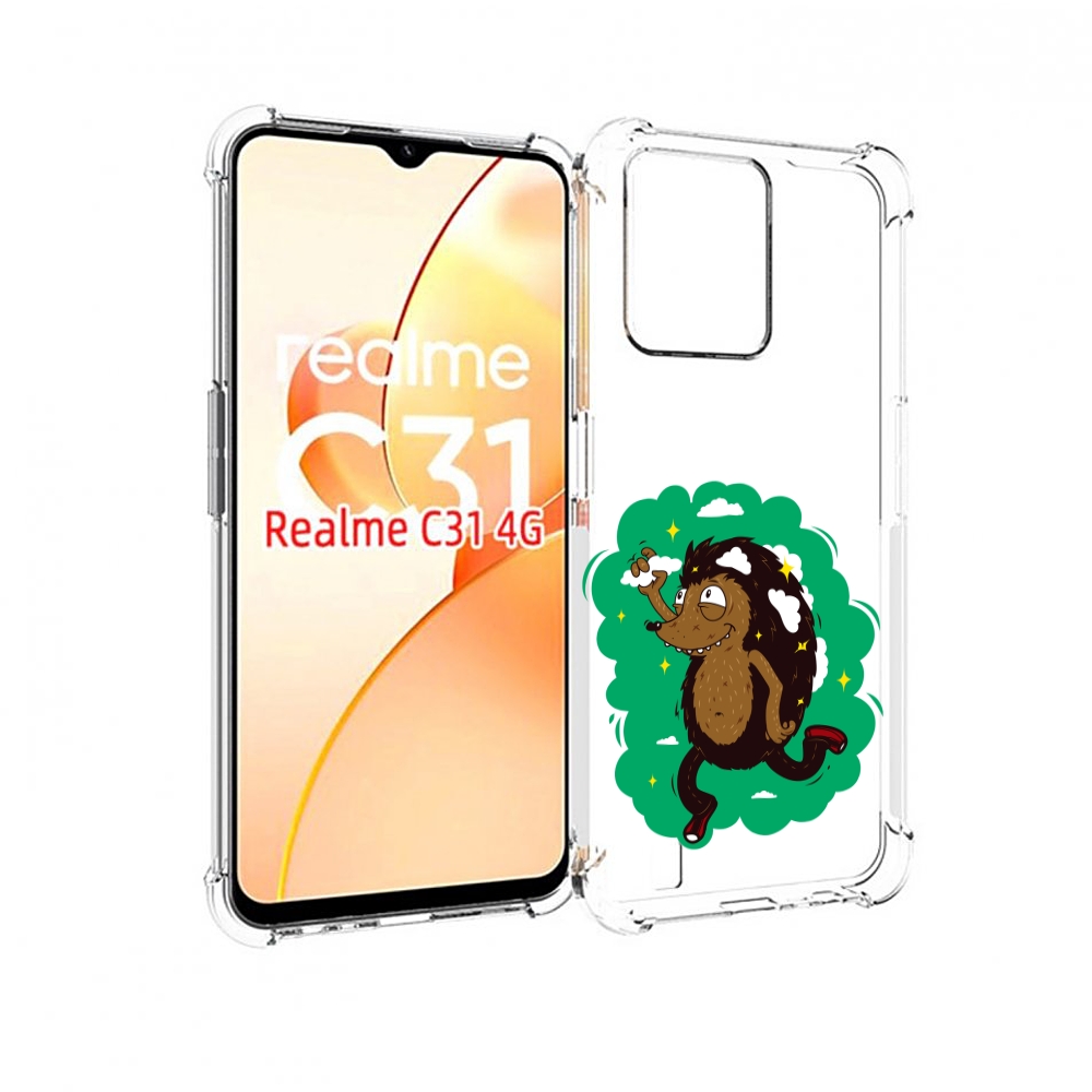 

Чехол MyPads Ежик в облаках для OPPO Realme C31, Прозрачный, Tocco