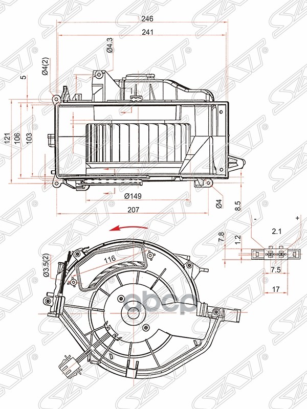 

Мотор Отопителя Салона Audi A6/S6 05- Sat арт. ST-4F0820020A