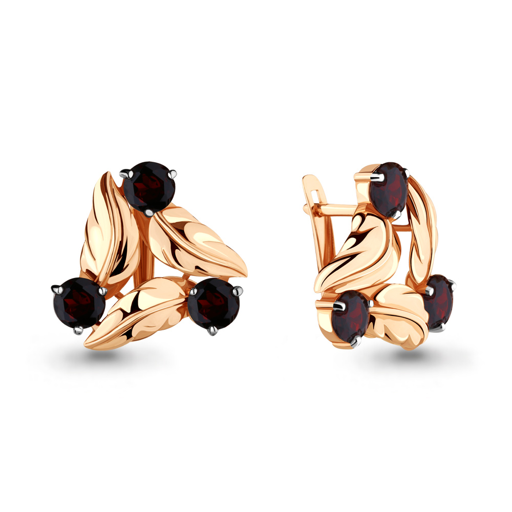 

Серьги из серебра с гранатом Aquamarine 4641803, 4641803_925_з