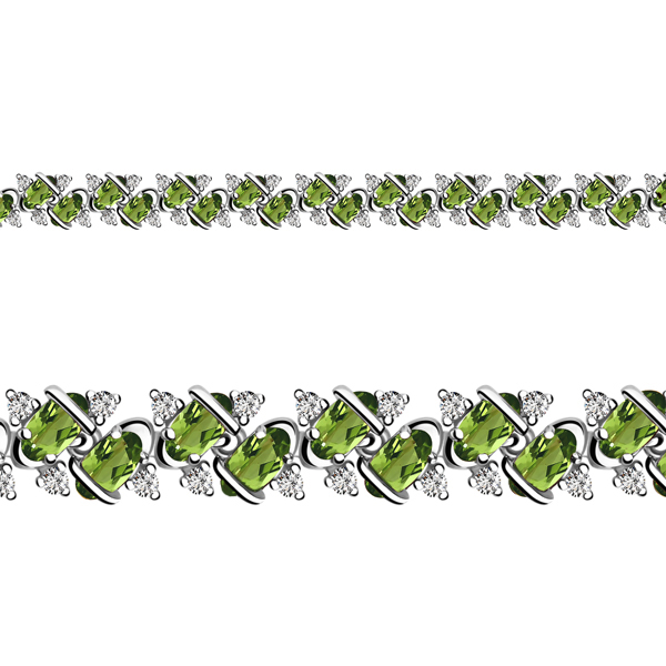 

Браслет из серебра с хризолитом\фианитом Aquamarine Aquamarine 7431507А_925_р р. 16, 7431507А_925_р