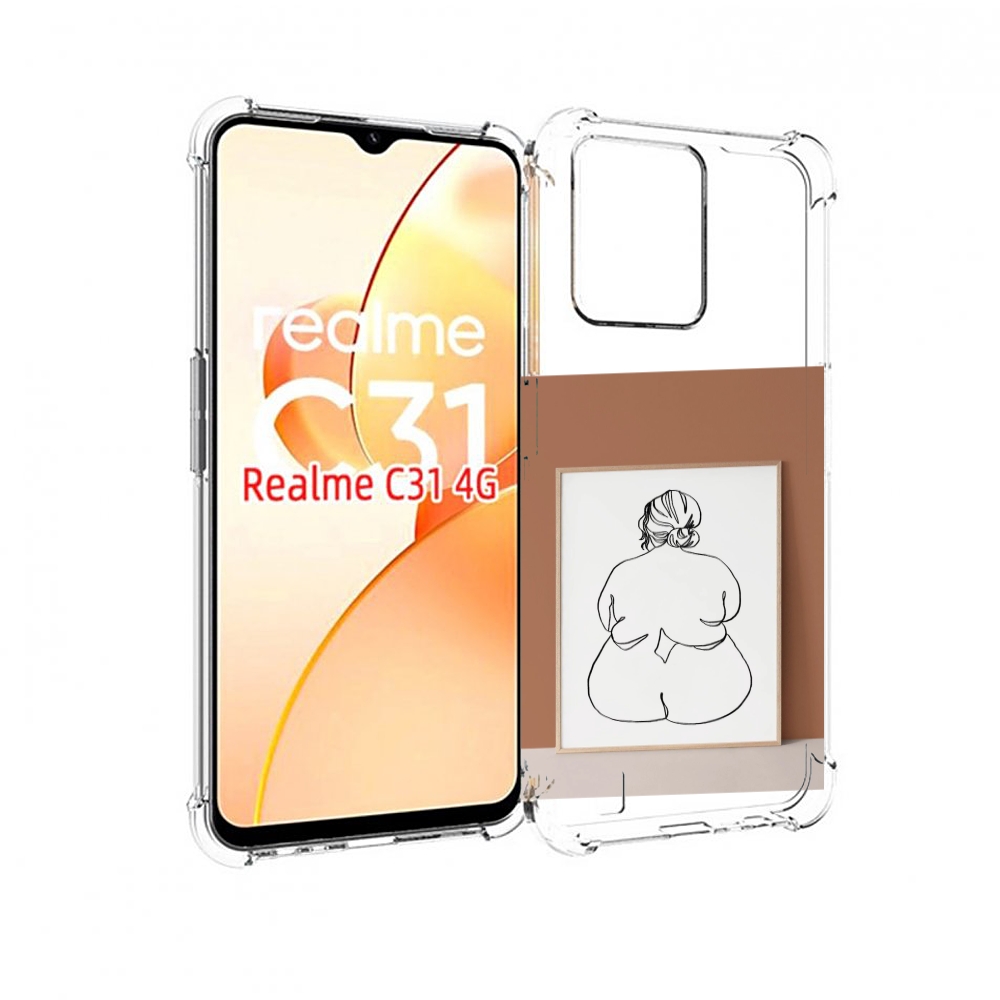 

Чехол MyPads Body Positive Female Figure Line Art женский для OPPO Realme C31, Прозрачный, Tocco