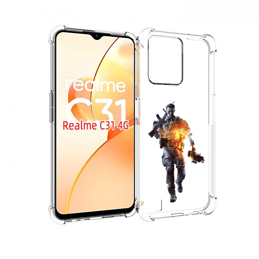 

Чехол MyPads Battlefield-4 мужской для OPPO Realme C31, Прозрачный, Tocco