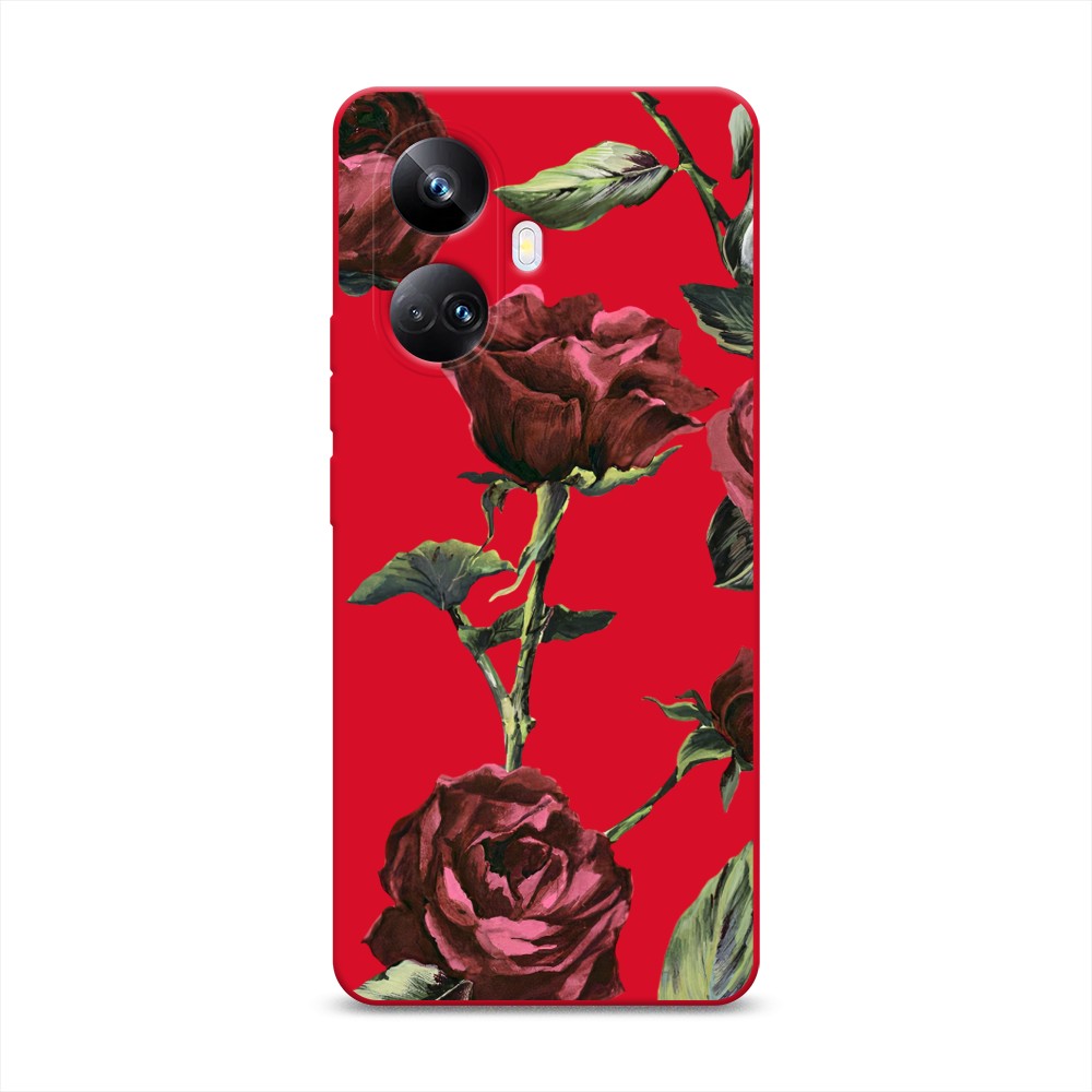 

Чехол Awog на Realme 10 Pro+ "Бордовые розы фон", Бордовый, 2512353-1